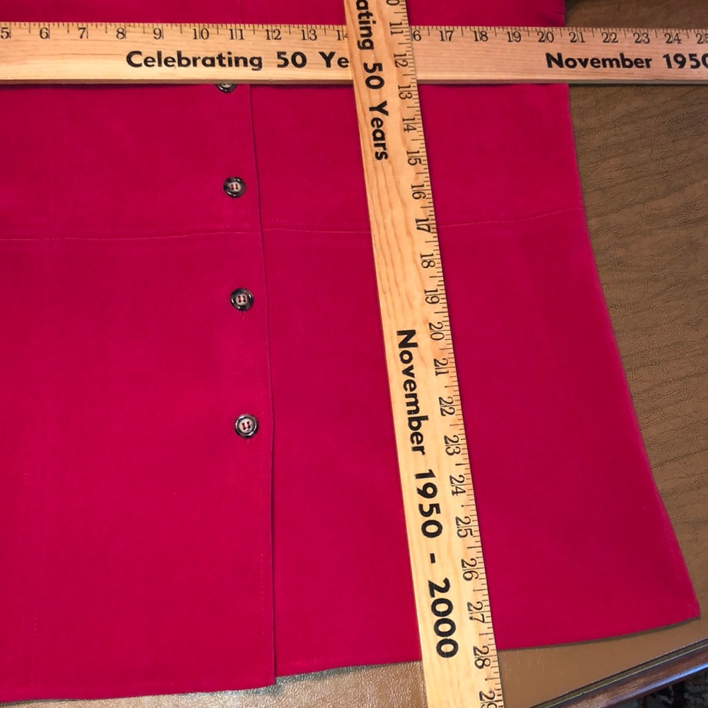 Talbots Oversized Red Button Down Tunic Shirt S - image 3